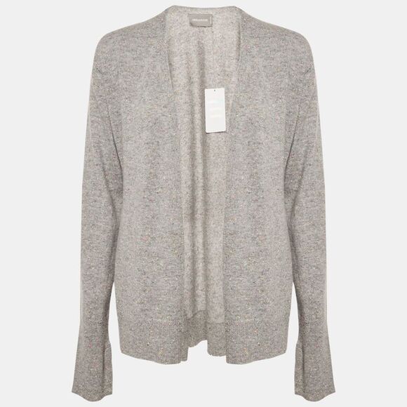 Zadig & Voltaire Grey Textured Cashmere Daphnee Cardigan L
